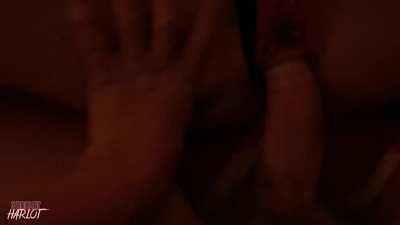 New friend moves my panties to the side and fills me.