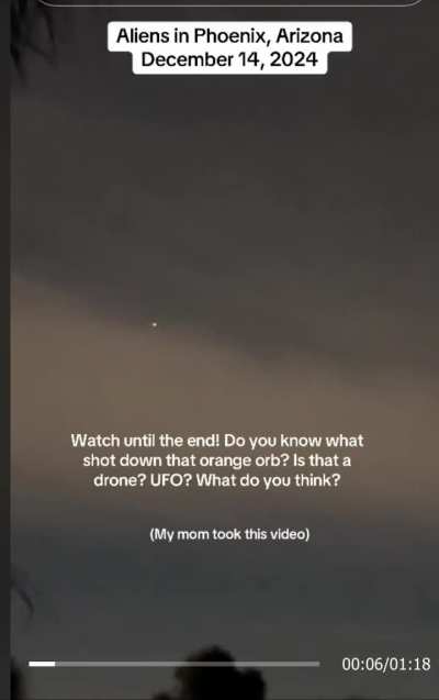 Drone dropped out of sky by glowing orange orb in Phoenix last night 