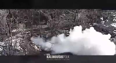 FPV drone operators of RBMK group of Kalinovsky Regiment in southern Ukraine strike BMD-4 and covered ATGM crew.