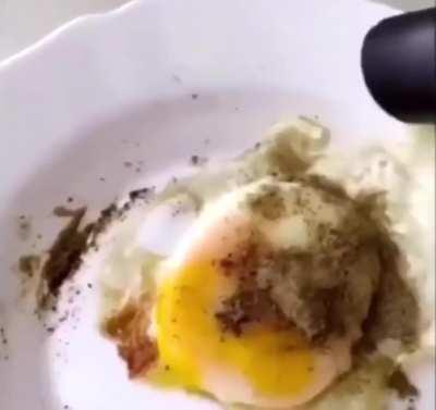 Trying to remove excess pepper with a vacuum cleaner