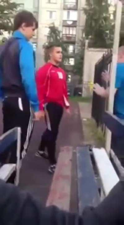 Guy knocks out bully picking on his little brother