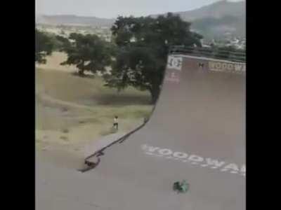 Trying to hit a ramp in a wheel chair