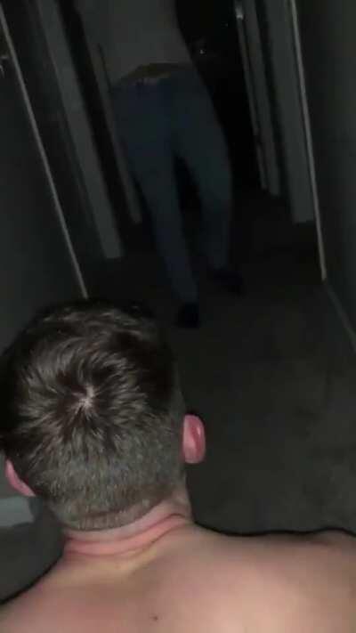 Getting caught while cruising in the hallway