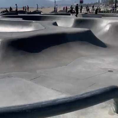 Main character goes to skatepark