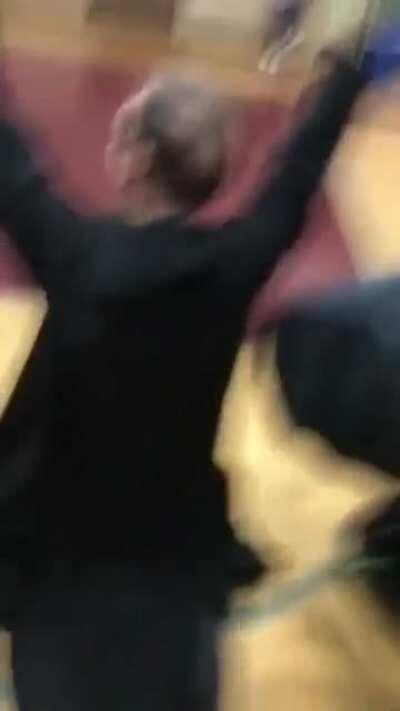 75 year old monk and school headmaster hits crazy three pointer