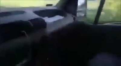 Lighting a large firecracker inside a car