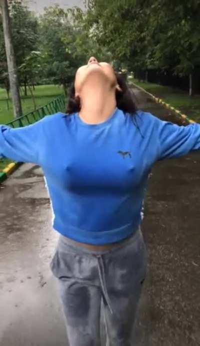 Naughty Asian Girl Flashing Her Boobs