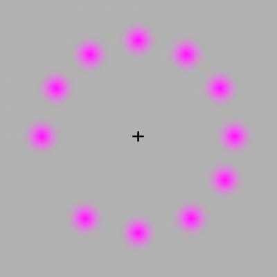 Stare at the cross. There's no green in this gif.