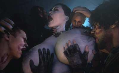 Alcina Dimitrescu surrounded by stupid sexy man-things (nottanj) [Resident Evil]