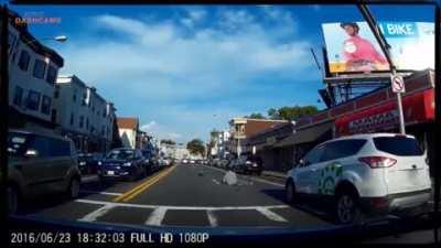 Trying to run through traffic