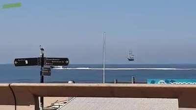 Flying dutchman arriving in Scheveningen, The Netherlands
