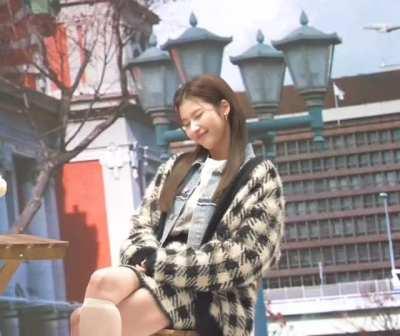 Sana - jean top, b&w winter jacket