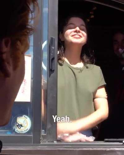 Giving large tips to drive-thru workers