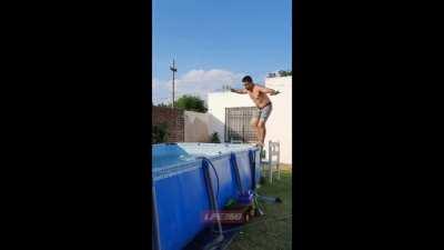 WCGW Standing on the pool edge
