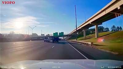 Crane comes apart traveling down the road in Atlanta today 11/27/2024