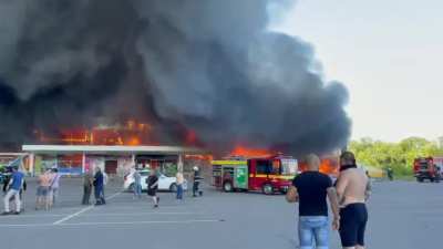 Right now - a shopping center in Kremenchug, Ukraine. There are many dead. Russia is a terrorist state