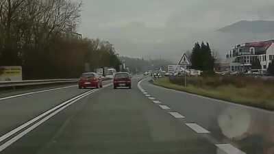 Cutting someone off in traffic