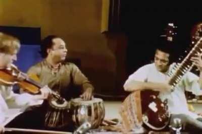 Yehudi Menuhin and Pandit Ravi Shankar Performing Together