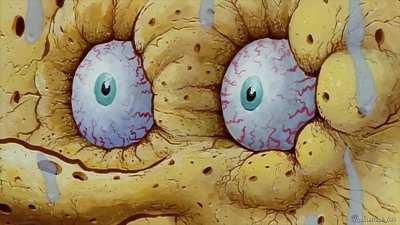 SpongeBob when he at Sandy's crib: