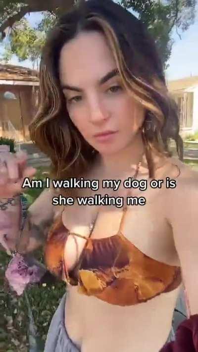 Walking her dog | TikTok August 2022