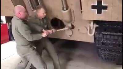 Inertia starter on a WW2 Panther tank