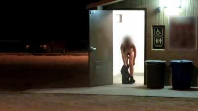 Was dared to get naked at the rest stop.[gif]