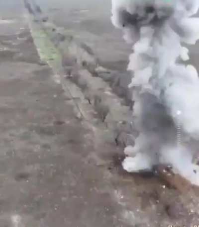 UA drone captures a russian soldier being tossed really high into the air after ammunition exploded in their dugout. Dec 2024 (unknown direction).