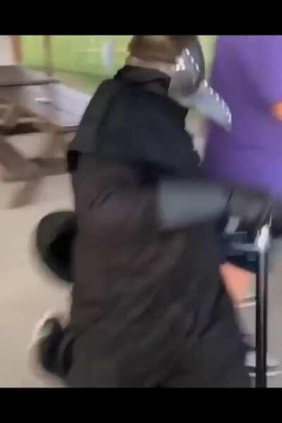 Me leaving the room after triple carting