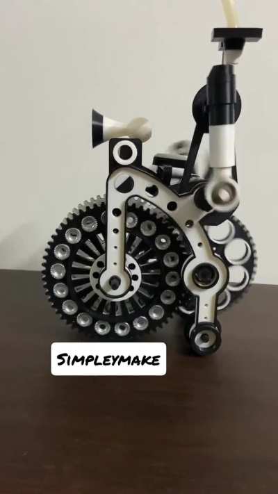 3d printed 1800’s Penny farthing bicycle with gears and air engine