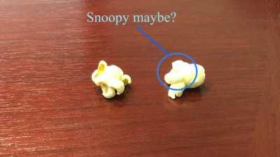 how these two pieces of popcorn differ