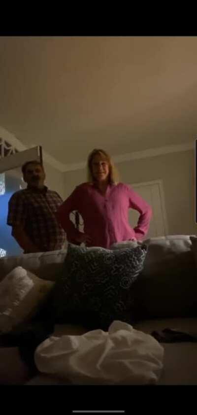 White couple walks into AirBnB home to question why Black man is staying there.