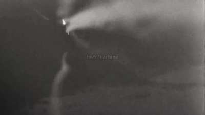 Ilyushin Il-2 Sturmovik rear gunner returns fire while under attack by a Luftwaffe Messerschmitt Bf 110 over the Eastern Front in 1943