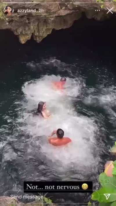 Azzyland topless after top falls off