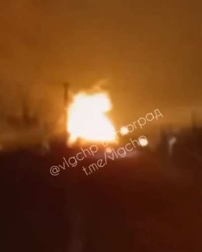 Explosion and fire on the territory of the Volgograd oil refinery of the Lukoil company. Volgograd region, Russia.