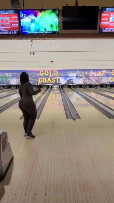 Yall think she's good at bowling or should she stick to booty shaking?