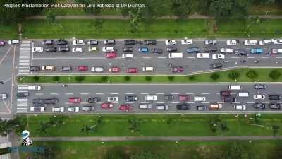 Pink Caravan at UP Diliman | People's Proclamation for Leni Robredo (Aerial Videos)