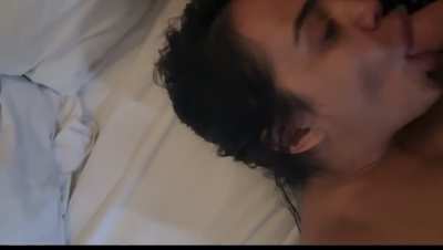 French escort sucking hard a good dick and getting a cumshot on her big tits