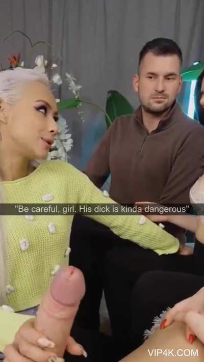 My friend's boyfriend couldn't make her cum, so I enlisted my hung boyfriend to help