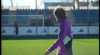 Modric doing his thing in training