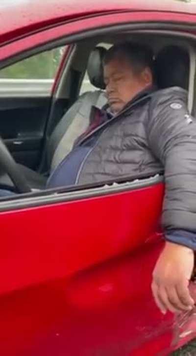 Dude got so drunk he didn't even feel the crash.