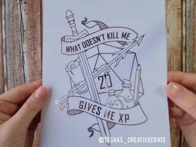 [OC] I made a silver foiled D&D inspired design.