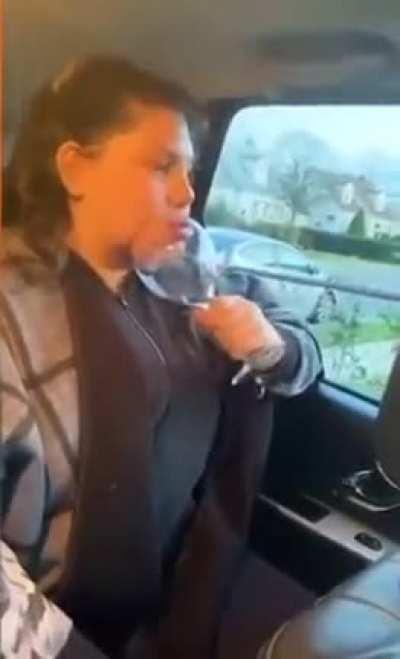 Wine glass stuck over the mouth