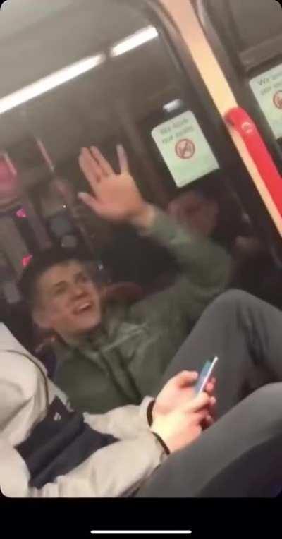 Banging the bus window