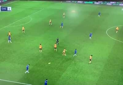 N'golo Kante catches the ball from a throw in