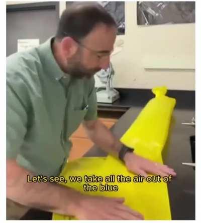 Physics teacher shows Bernoulli's principle