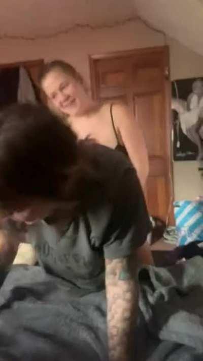 Watching the Wife Fuck her Friend with a Strap on