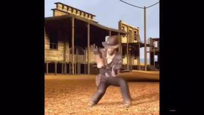 John Marston dancing over ring dang doo