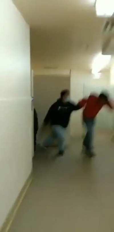 One in red fought half the school and other kid wanted a piece