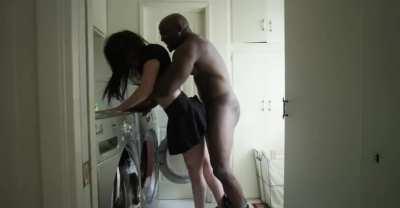 Your girlfriend had to go to hour bully's place to do laundry ... She still didn't come back