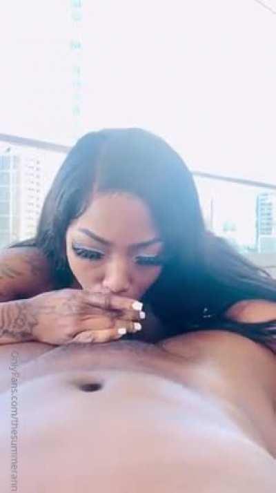 Stripper head on the balcony 🔥🔥